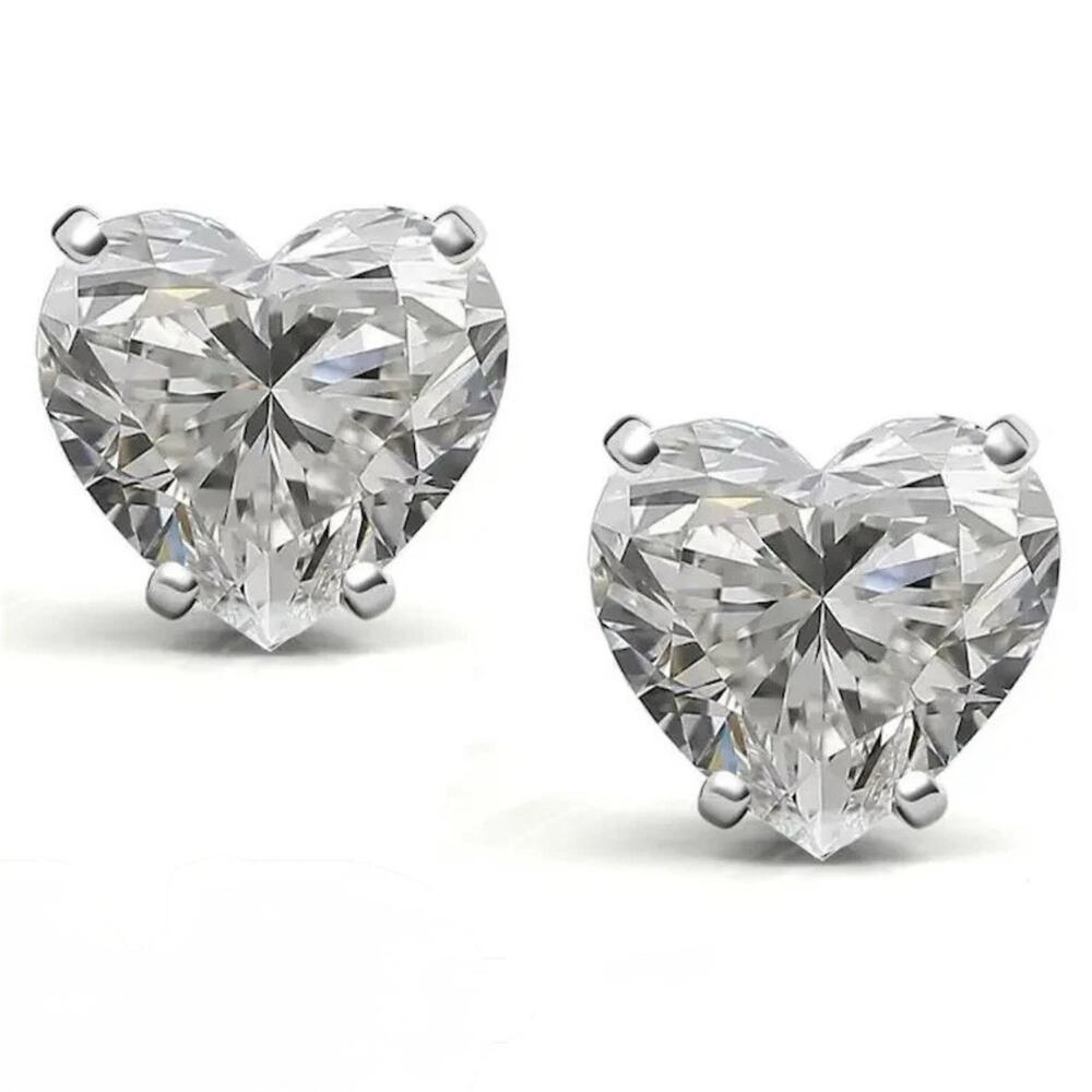 GRA Certified 1.00CTW 💜 HEART CUT Moissanite-925, Stud Earrings-NEW